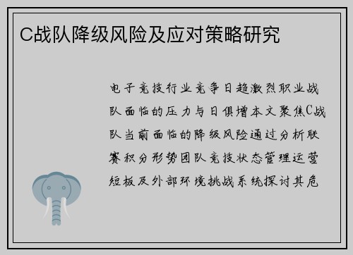 C战队降级风险及应对策略研究