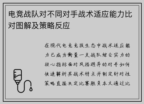 电竞战队对不同对手战术适应能力比对图解及策略反应